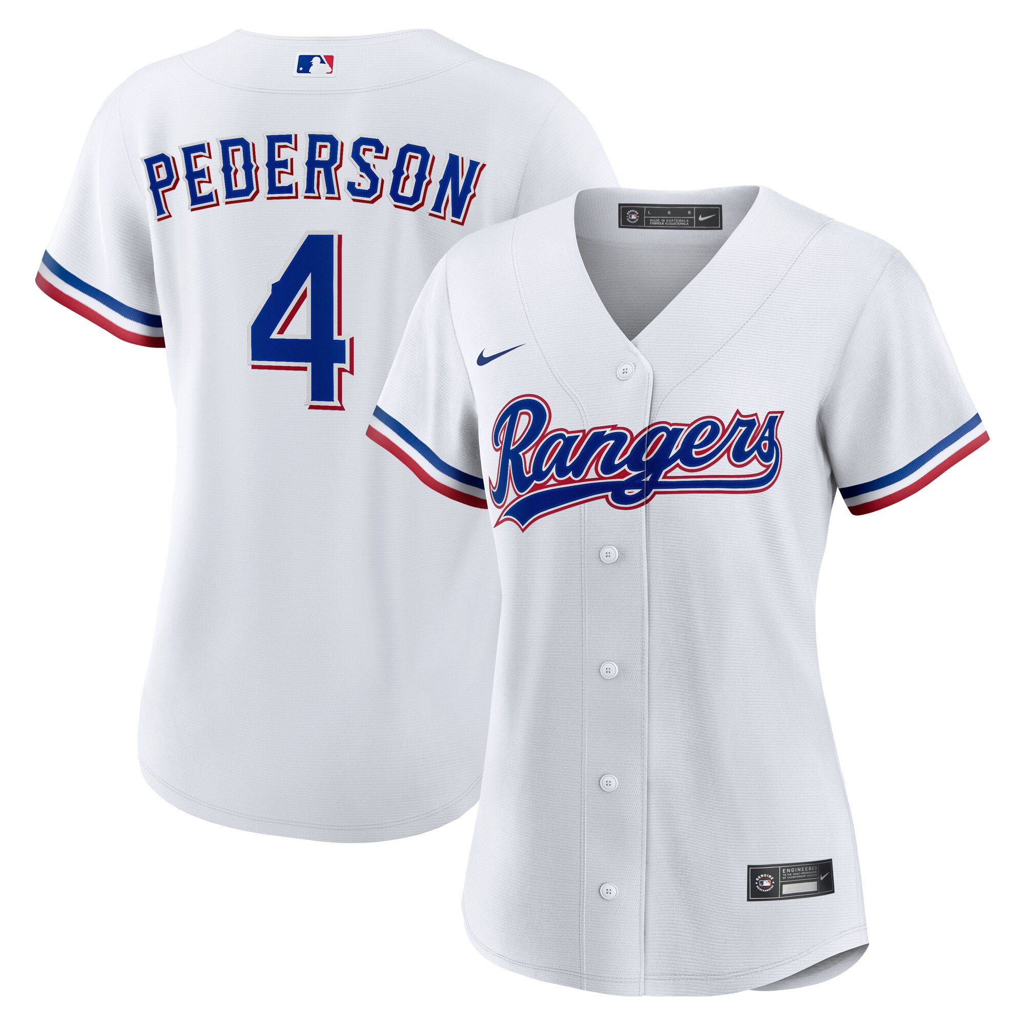 Texas Rangers Joc Pederson White Home MLB Jersey Women's