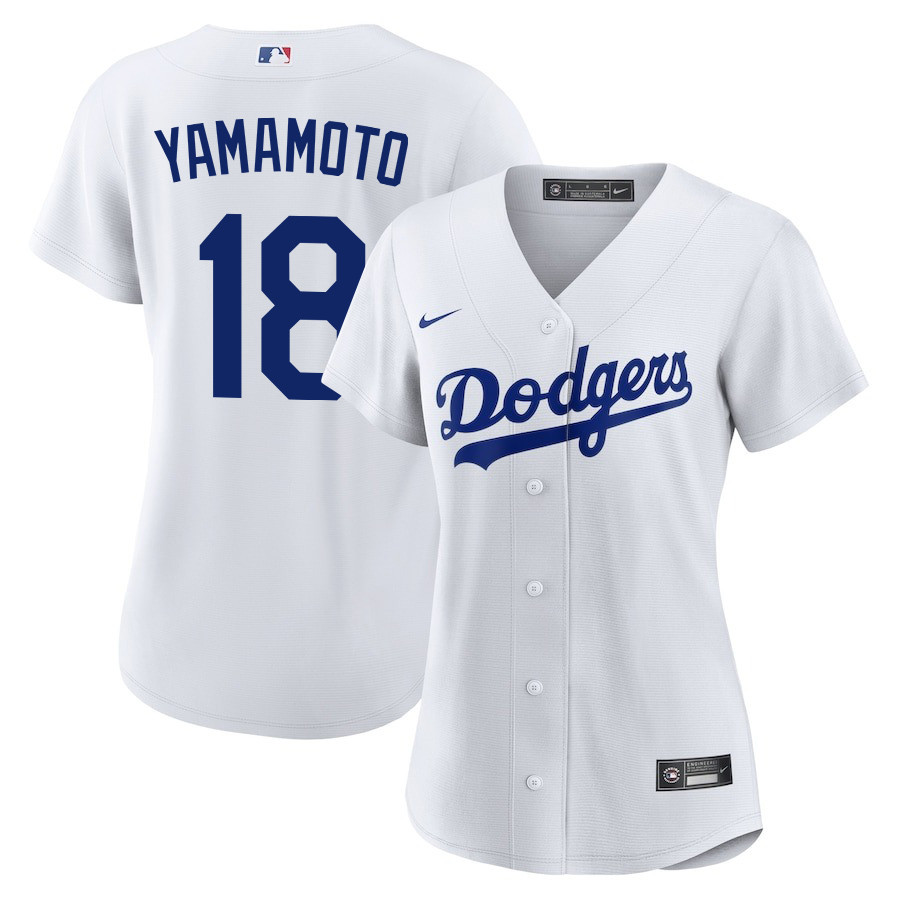 Yoshinobu Yamamoto 18 Los Angeles Dodgers Home White MLB Jersey Women's
