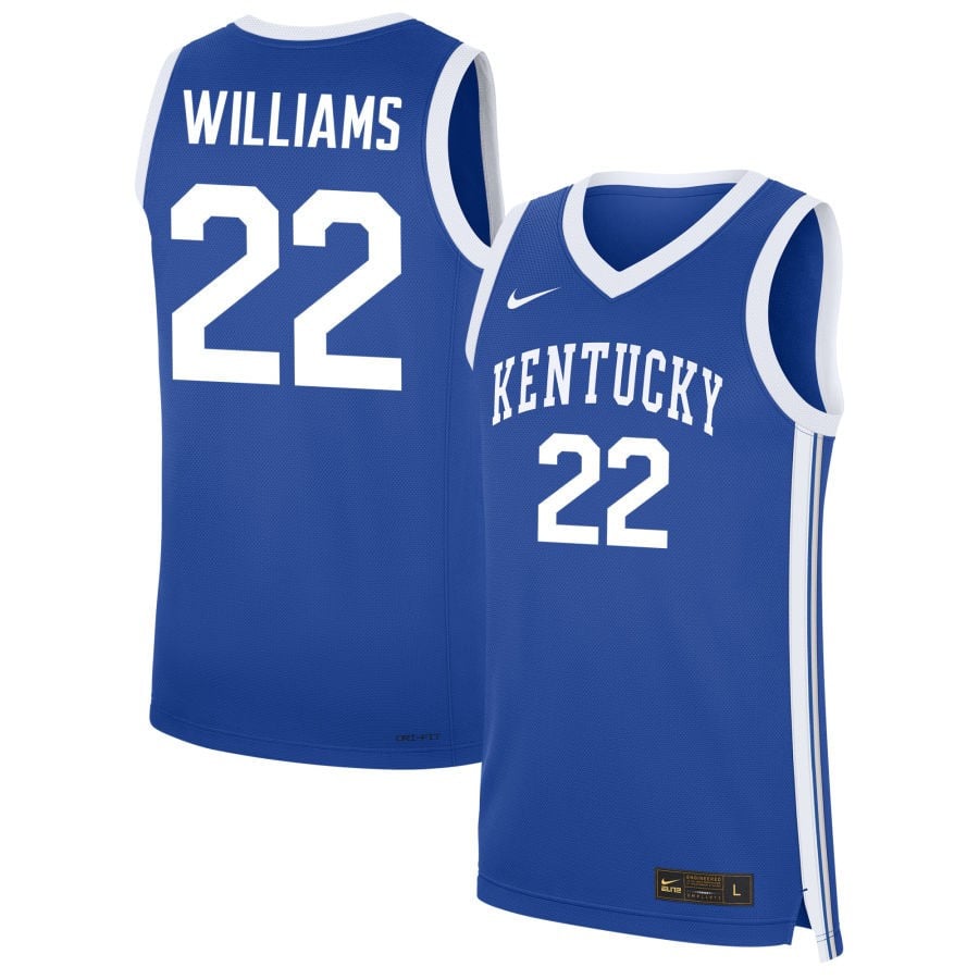 Amari Williams 22 Kentucky Wildcats NIL Royal NCAA Jersey Men's