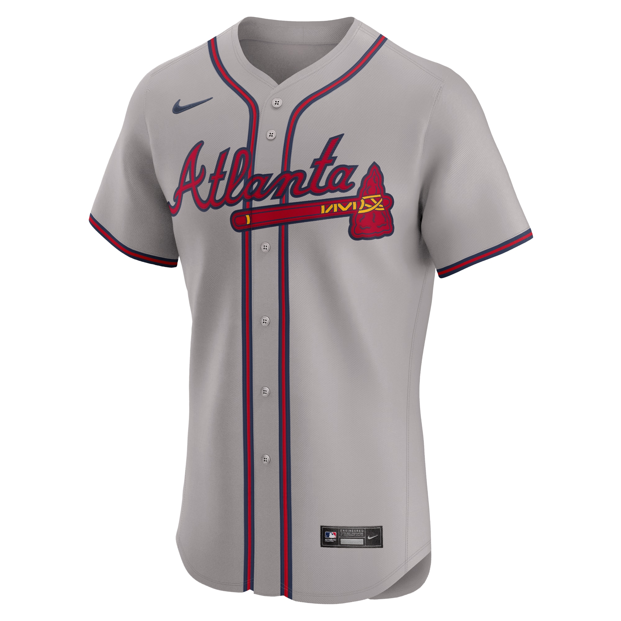 Atlanta Braves Gray Road Elite MLB Jersey Men's