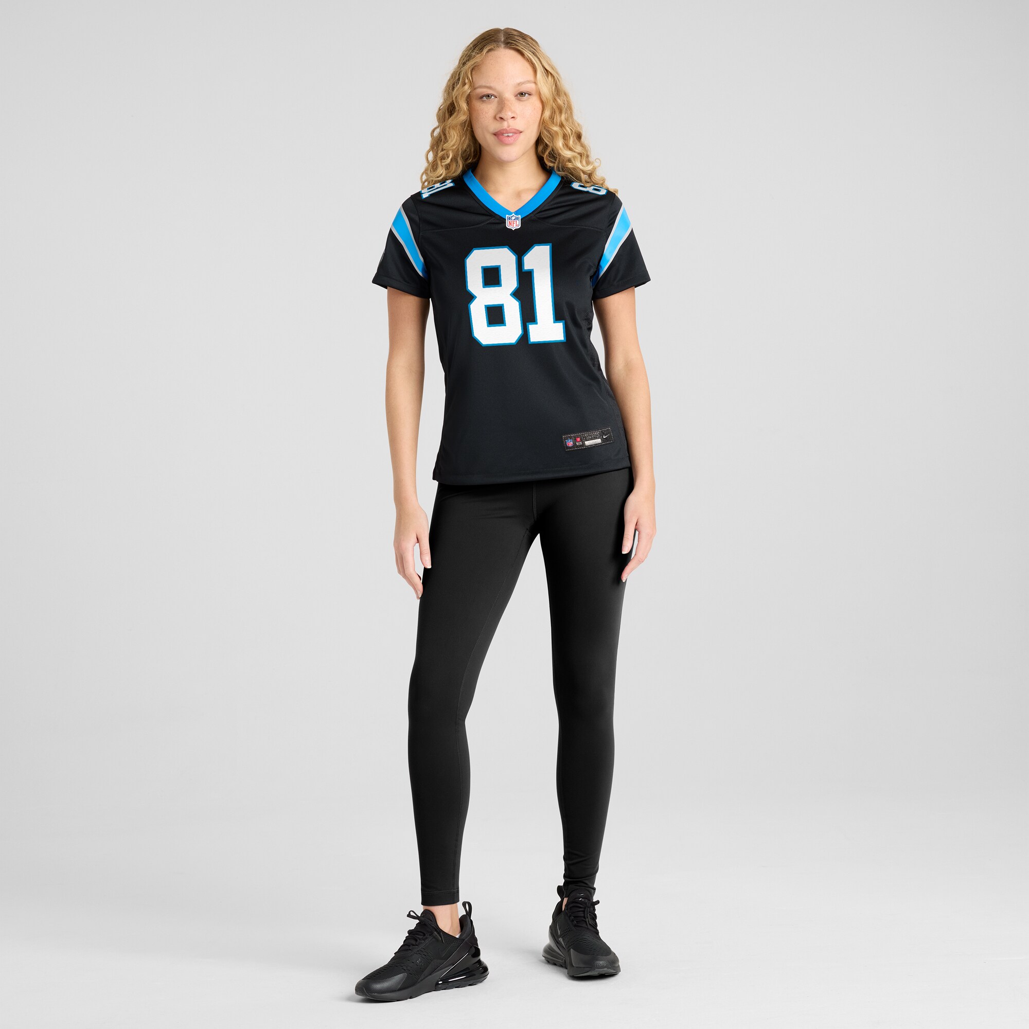 Carolina Panthers Hayden Hurst Black Game Player NFL Jersey Women's