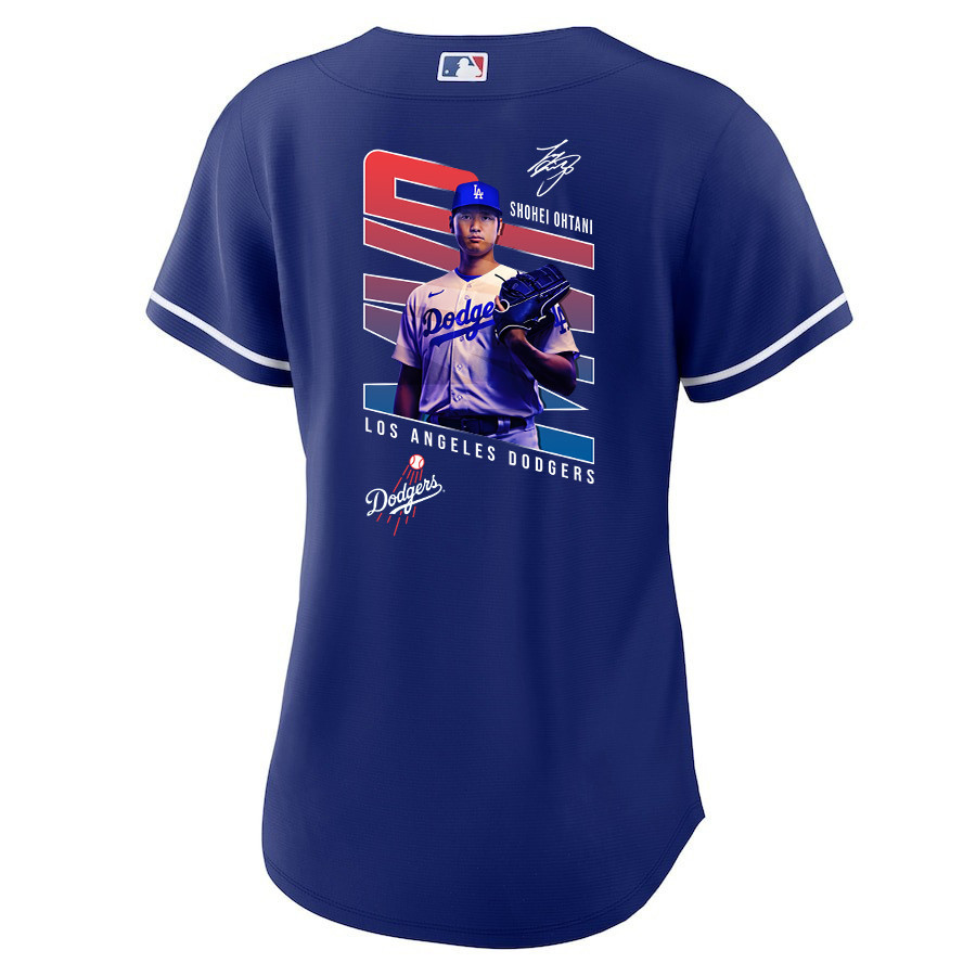 Shohei Ohtani 17 Los Angeles Dodgers Signed MVP 2023 Alternate Royal MLB Jersey Women's
