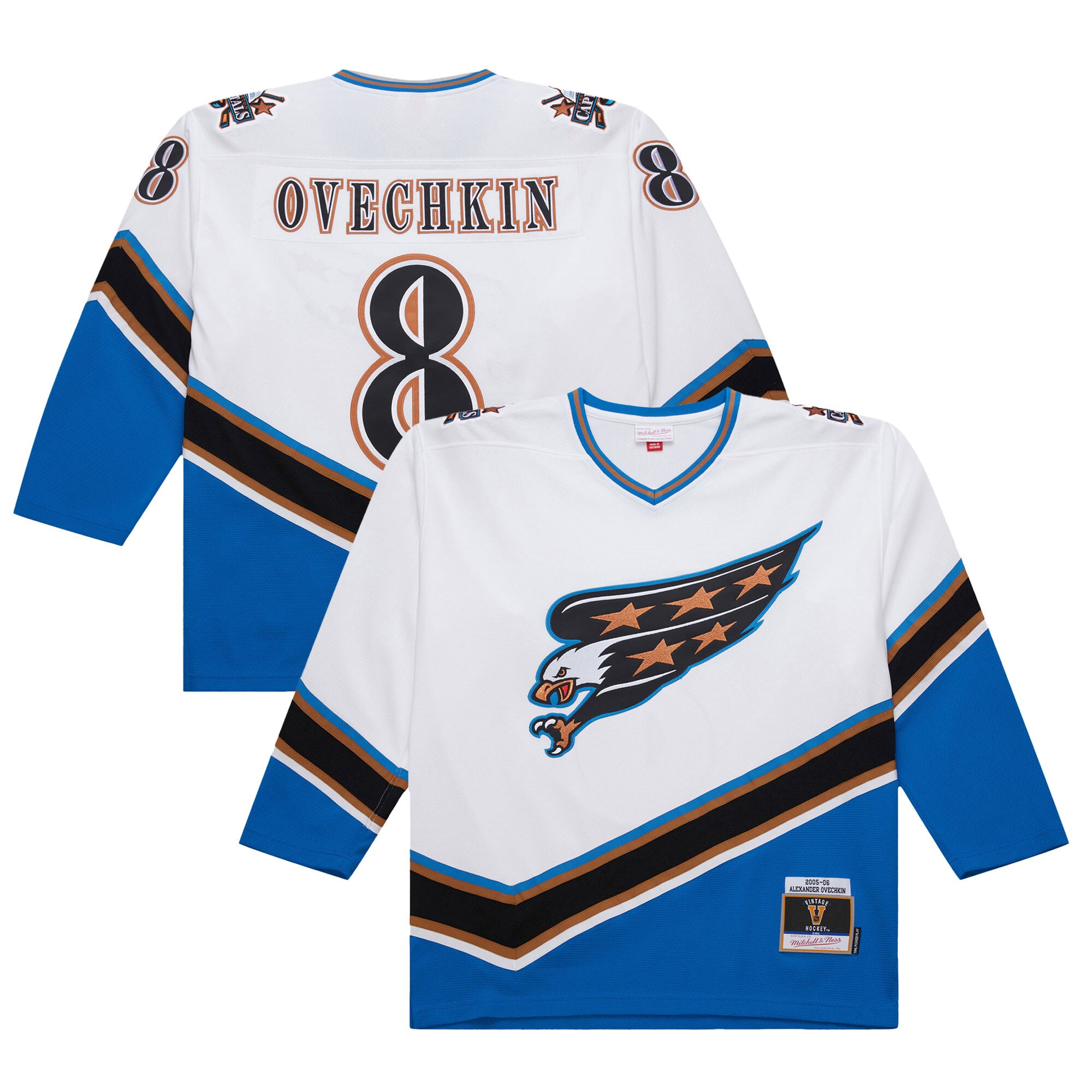 Washington Capitals Alexander Ovechkin White 2005-06 Power Play NHL Jersey Men's