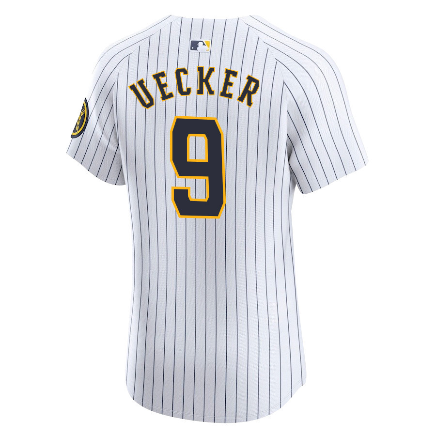 Bob Uecker #9 Milwaukee Brewers Alternate Alternate ELITE White MLB Jersey Men's
