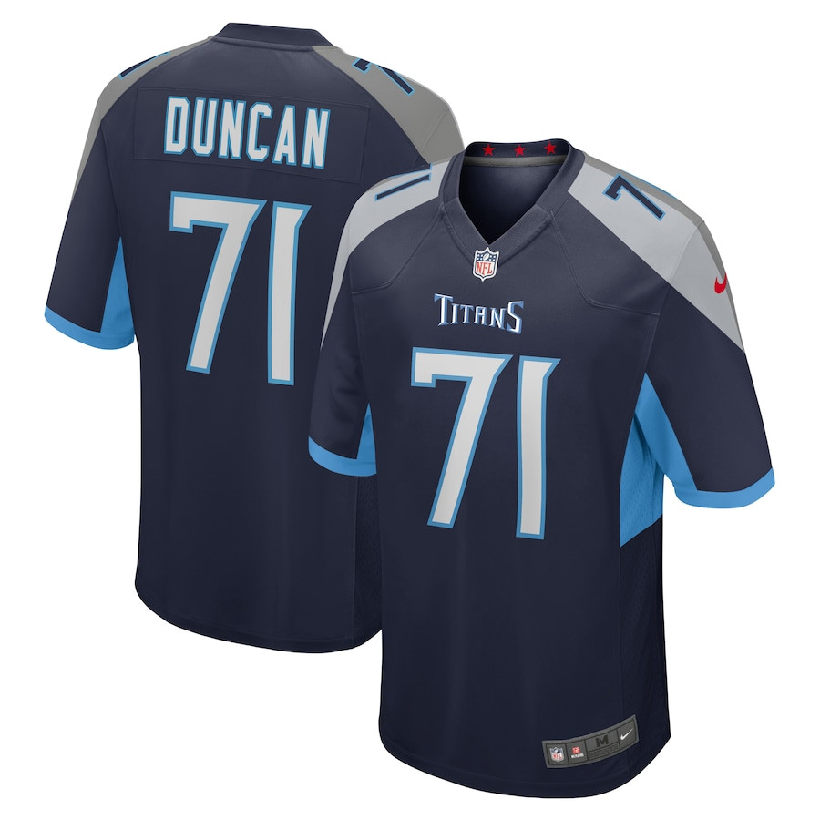 Jaelyn Duncan 71 Tennessee Titans Game Navy NFL Jersey Men's
