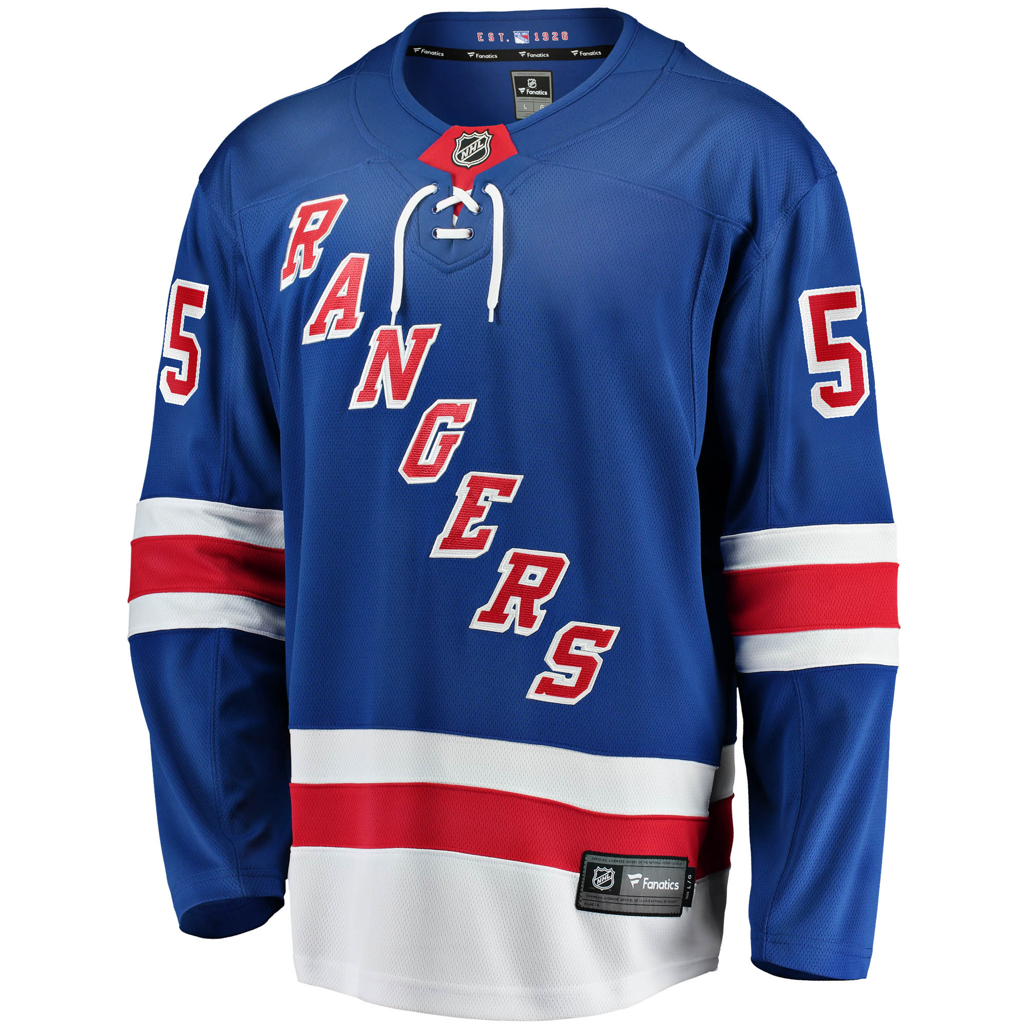 New York Rangers Ryan Lindgren Blue Home Breakaway NHL Jersey Men's
