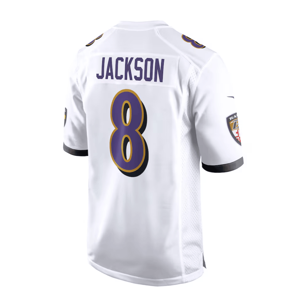 Lamar Jackson 8 Baltimore Ravens 2025 Pro Bowl Patch Game White NFL Jersey Men's