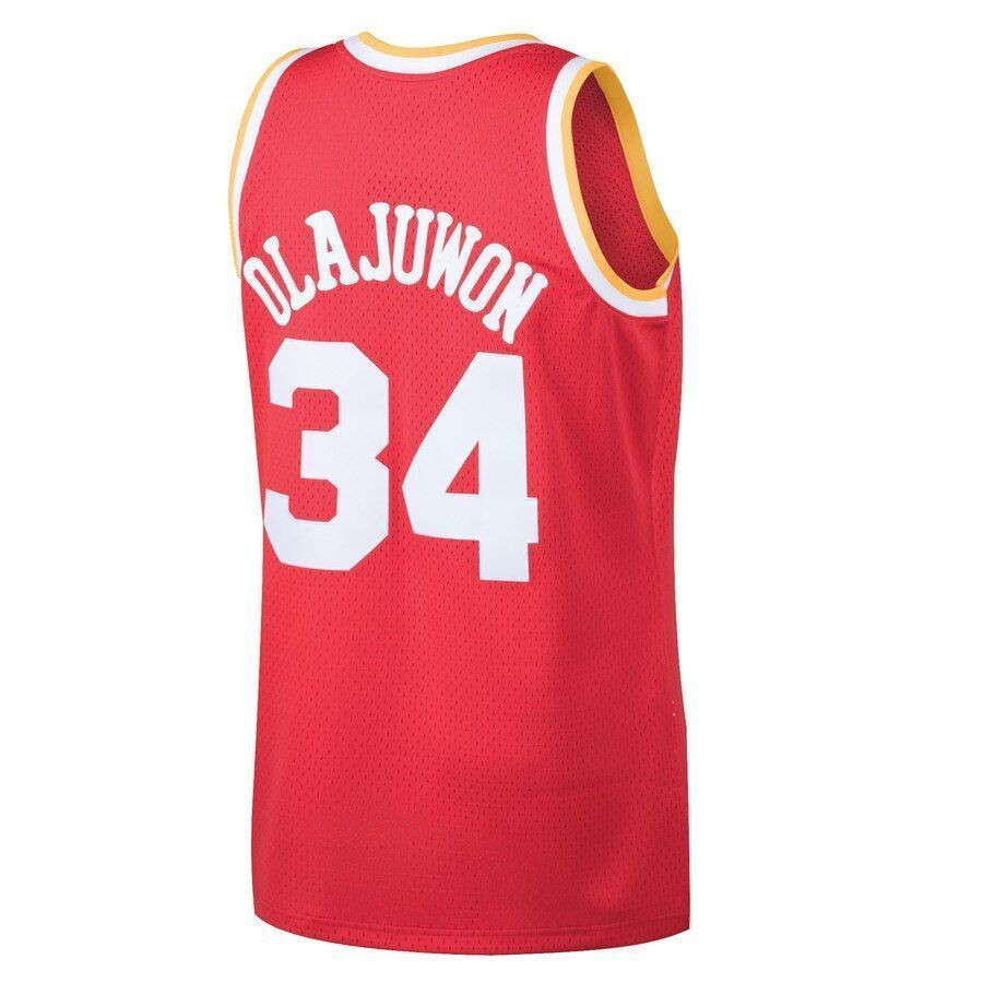 Hakeem Olajuwon Houston Rockets Mitchell Ness 1993-94 Hardwood Classics Swingman Red NBA Jersey Men's