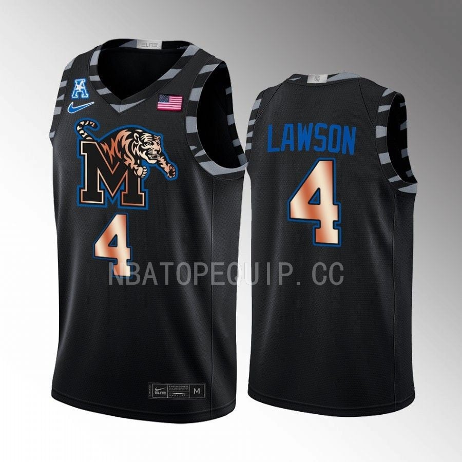 Chandler Lawson 4 Memphis Tigers Black Copper College NCAA Jersey Men's