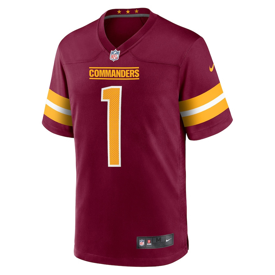 Jahan Dotson 1 Washington Commanders Game Burgundy NFL Jersey Men's