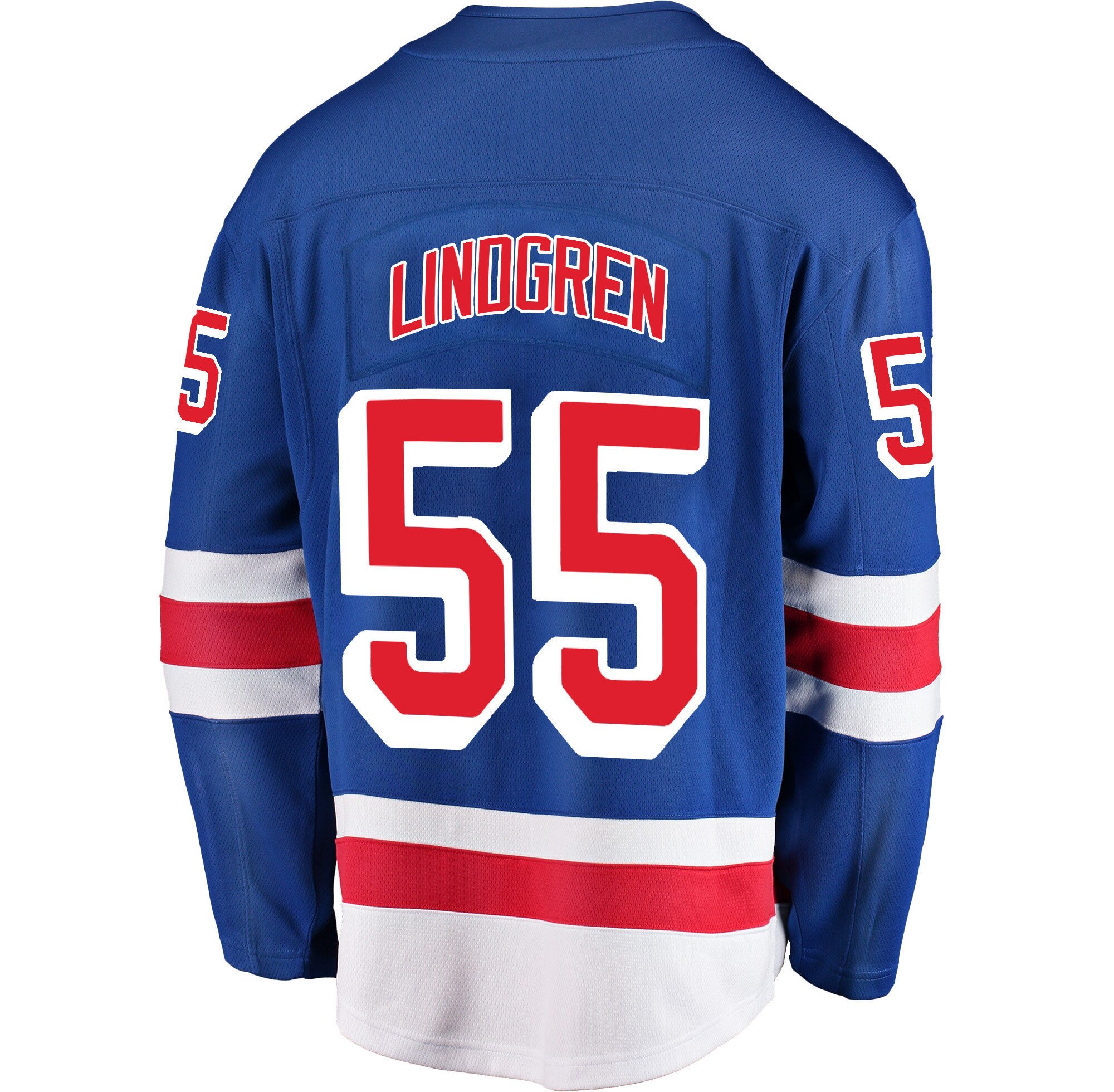 New York Rangers Ryan Lindgren 55 Home 2022 Stanley Cup Champions Breakaway Blue NHL Jersey Men's