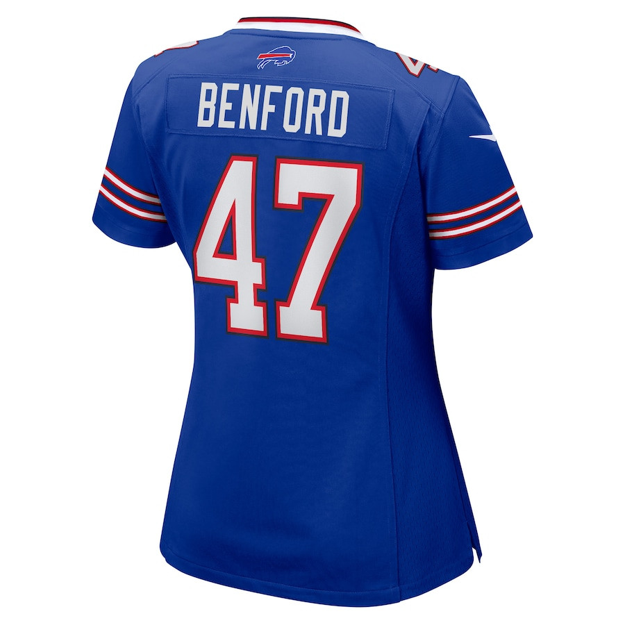 Christian Benford 47 Buffalo Bills Game Royal NFL Jersey Women's