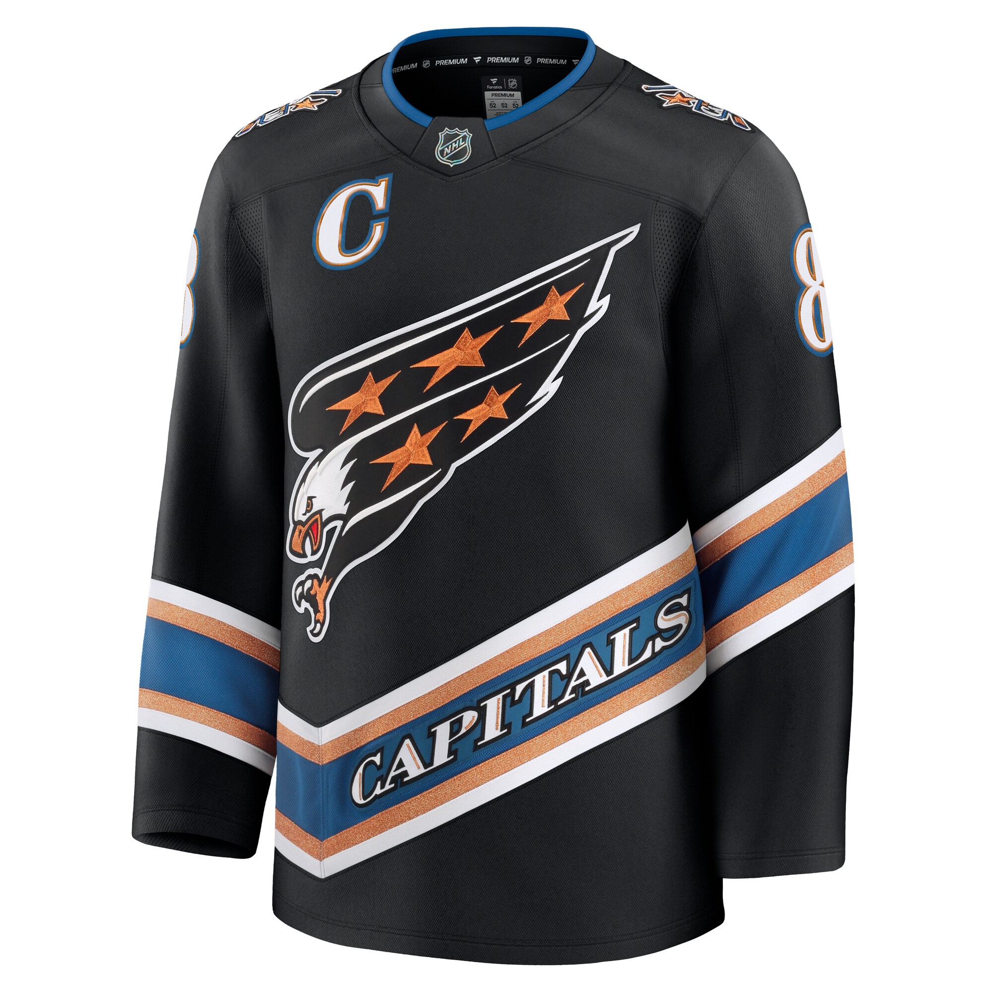 Washington Capitals Alexander Ovechkin Black Alternate 50th Anniversary Premium NHL Jersey Men's