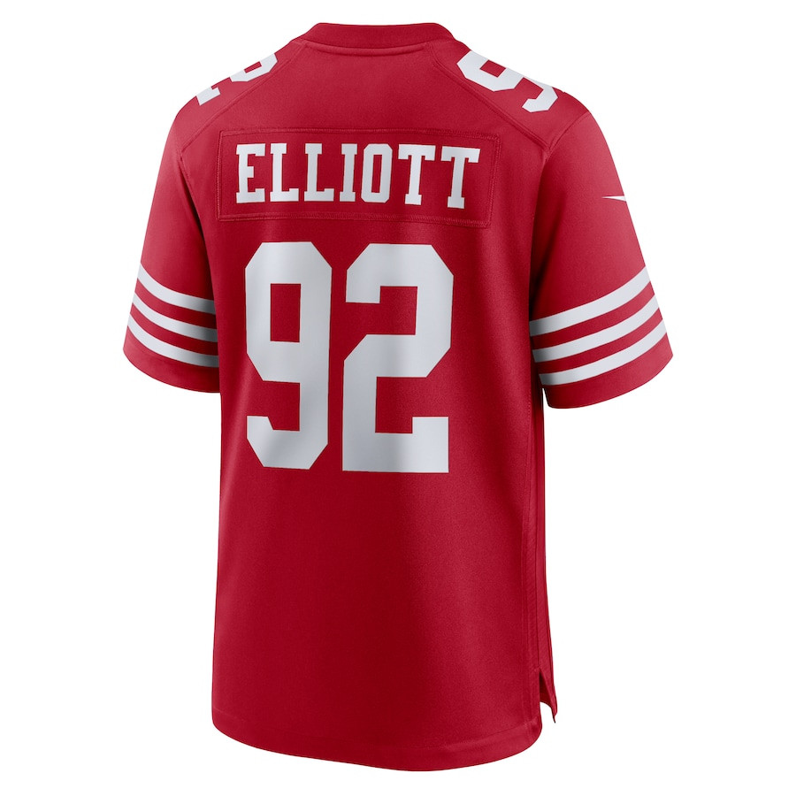 Jordan Elliott 92 San Francisco 49ers Team Game Scarlet NFL Jersey Men's