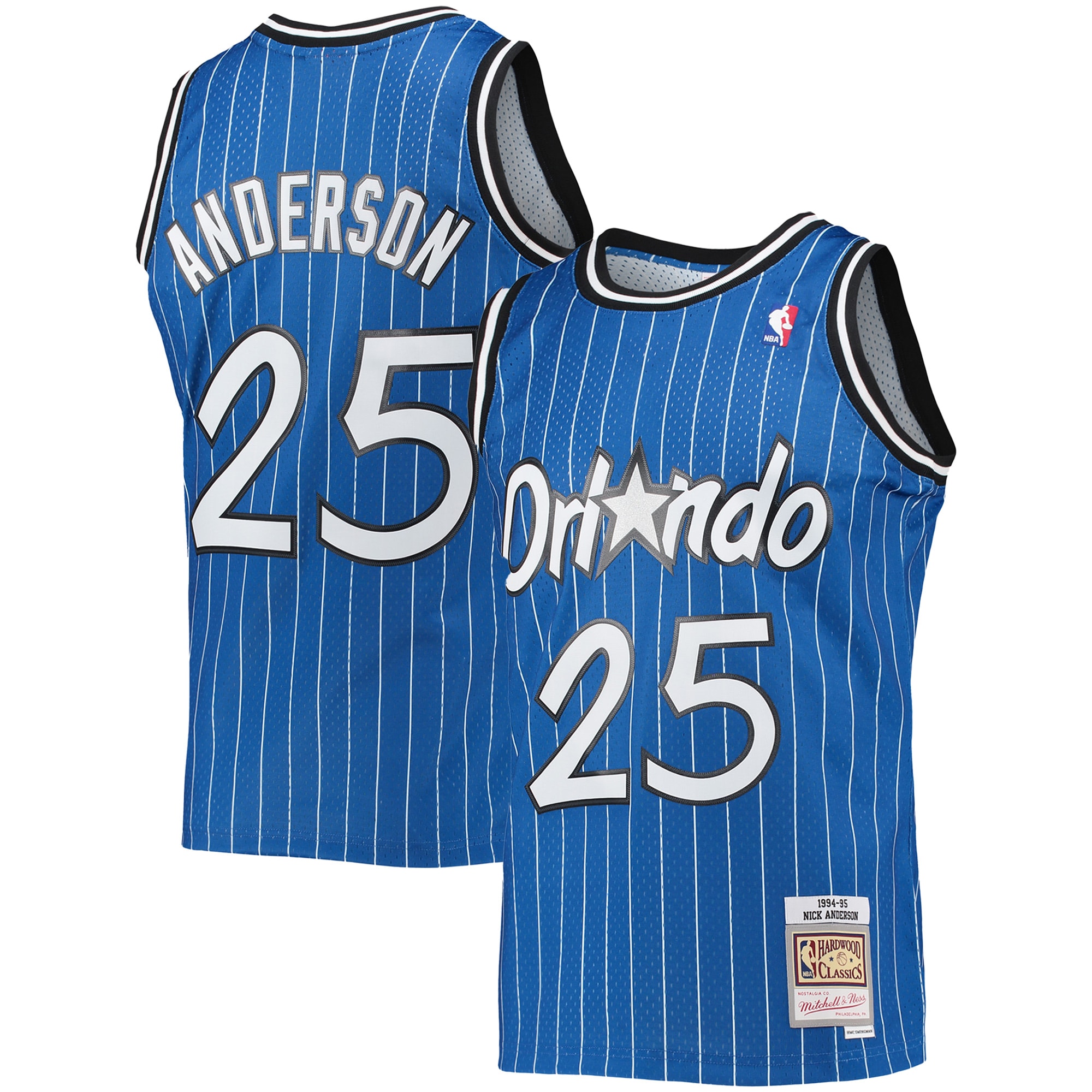 Mitchell Ness Nick Anderson Blue Orlando Magicc 1994/95 Hardwood Classics Swingman NBA Jersey Men's