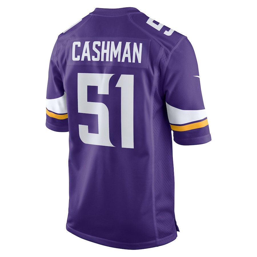 Blake Cashman 51 Minnesota Vikings Team Game Purple NFL Jersey Men's