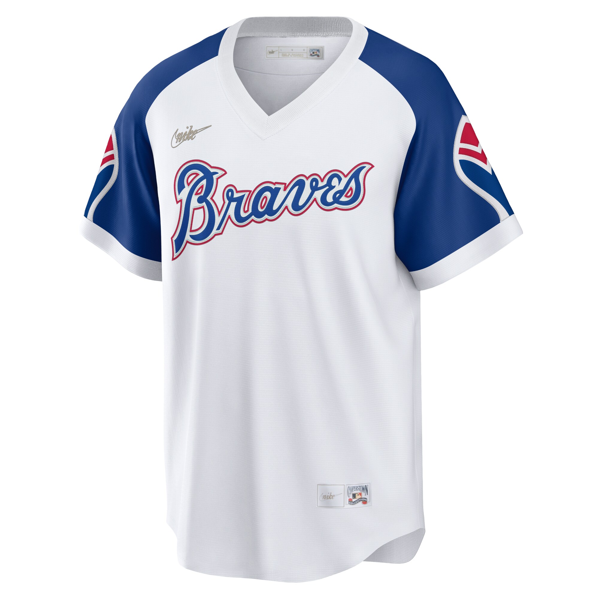 Atlanta Braves Hank Aaron White Home Cooperstown Collection Player MLB Jersey Men's