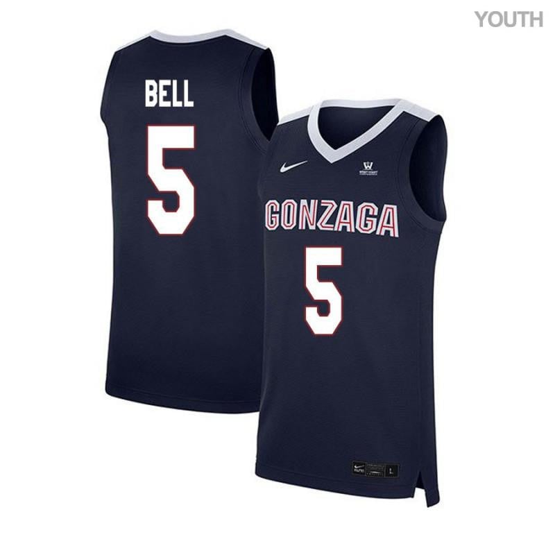 5 Gary Bell Navy Elite Gonzaga Bulldogs NCAA Jersey Youth
