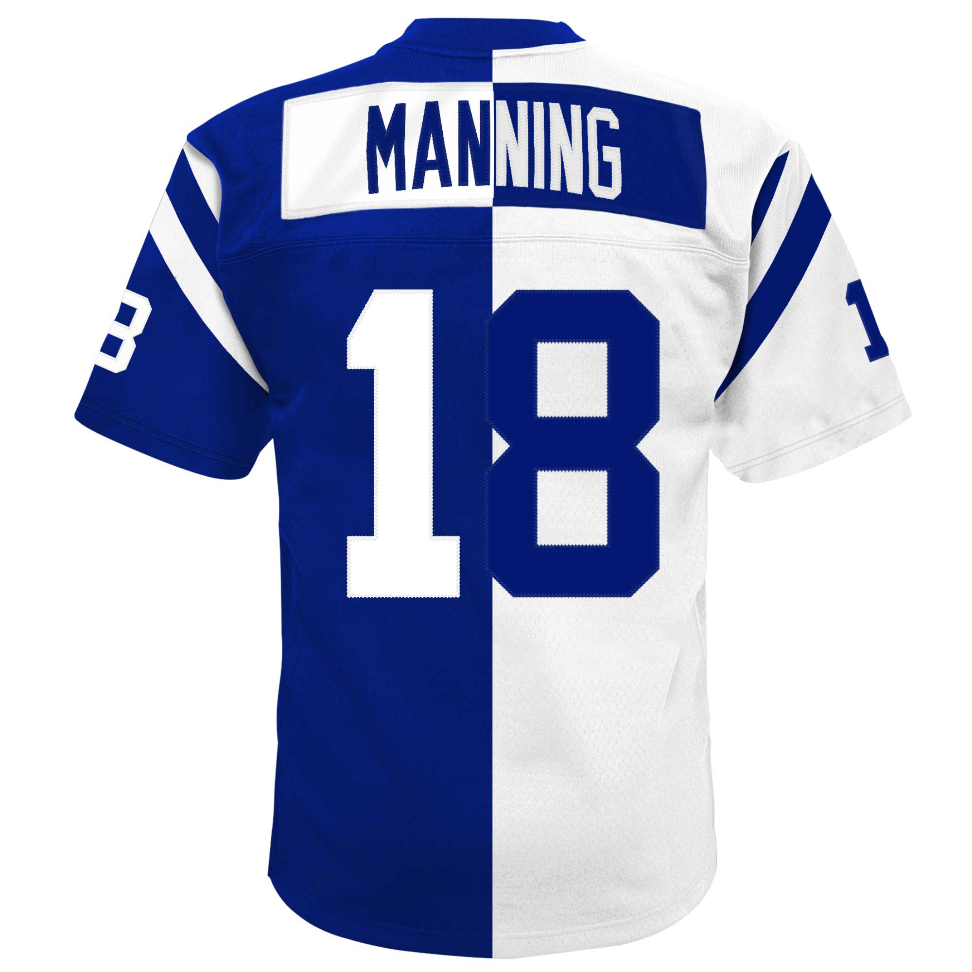 Indianapolis Colts Peyton Manning Mitchell Ness White/Royal Split Legacy NFL Jersey Youth