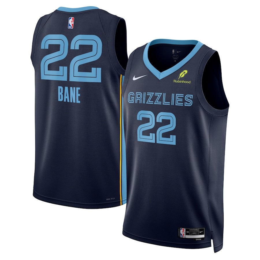 Desmond Bane 22 Memphis Grizzlies Unisex Swingman Badge Player Icon Edition Navy NBA Jersey Unisex