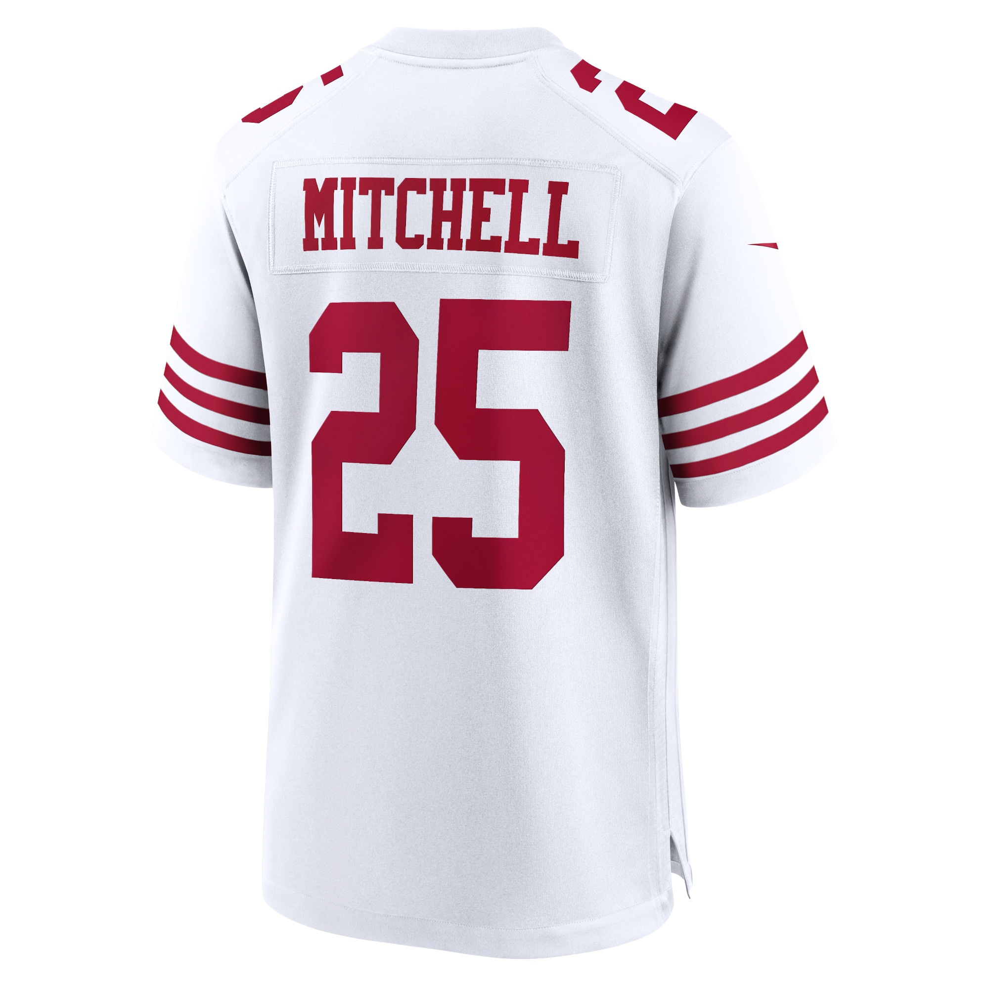 San Francisco 49ers Elijah Mitchell White Player Game NFL Jersey Men's