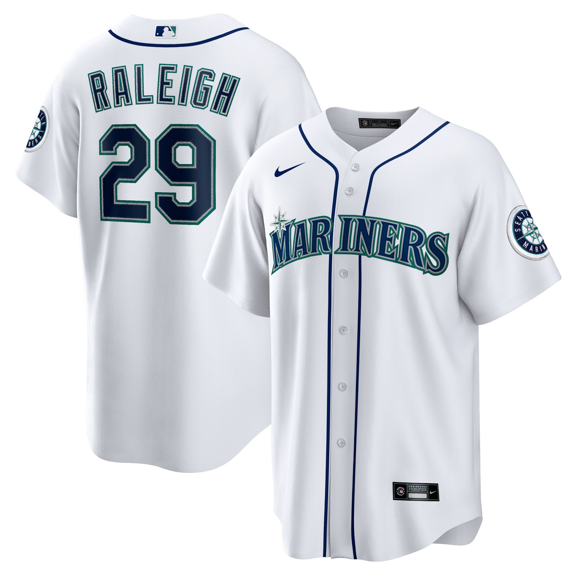 Seattle Mariners Cal Raleigh White Home MLB Jersey Men's