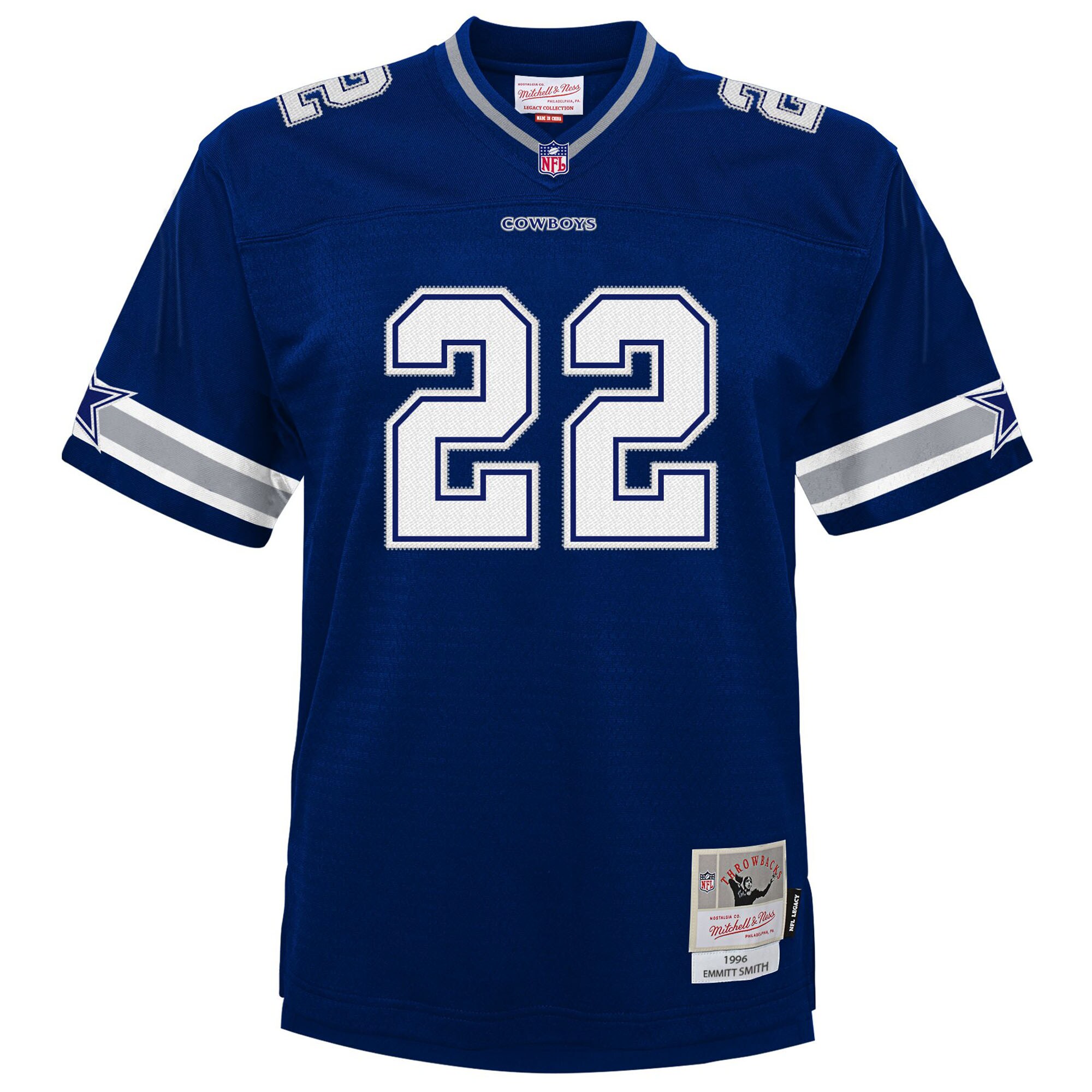 Dallas Cowboys Emmitt Smith Mitchell Ness Navy 1996 Legacy NFL Jersey Youth
