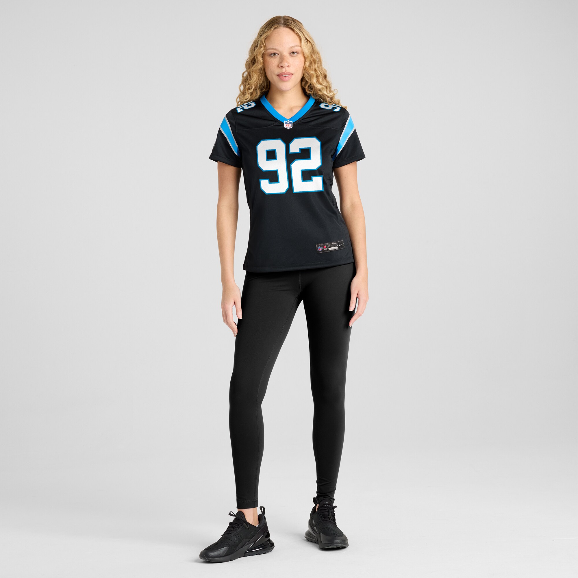 Carolina Panthers Raequan Williams Black Team Game NFL Jersey Women's