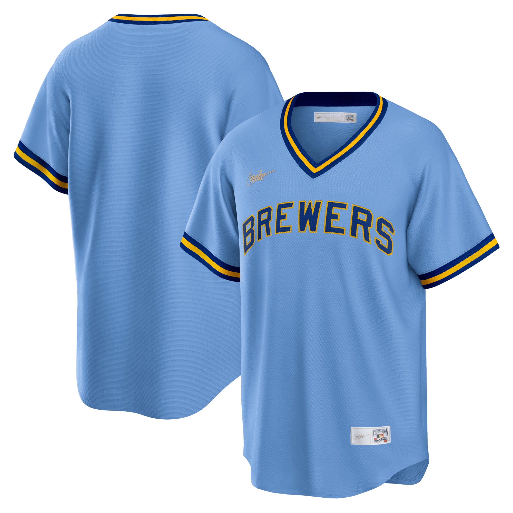 Milwaukee Brewers Powder Blue Road Cooperstown Collection Team MLB Jersey Men's