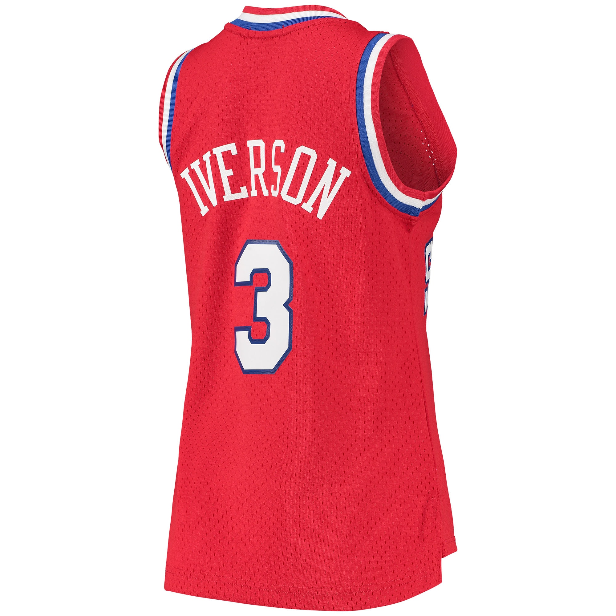 Mitchell Ness Allen Iverson Red Philadelphia 76ers 2002/03 Hardwood Classics Swingman NBA Jersey Women's