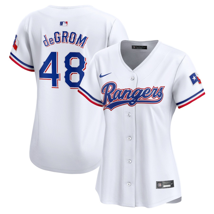 Jacob deGrom 48 Texas Rangers Home Limited Player White MLB Jersey Women's