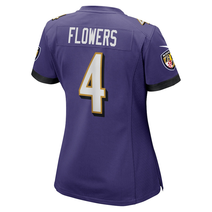 Zay Flowers #4 Baltimore Ravens Super Bowl LIX Purple NFL Jersey Women's