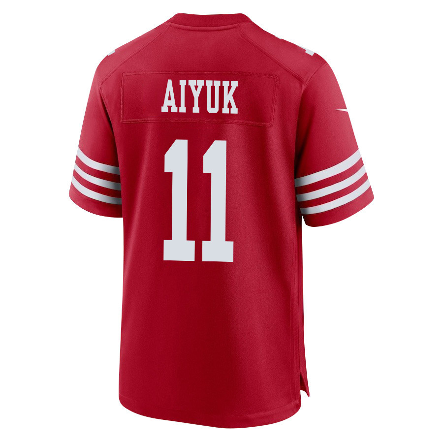 Brandon Aiyuk 11 San Francisco 49ers NFC Champions Patch Game Scarlet NFL Jersey Men's