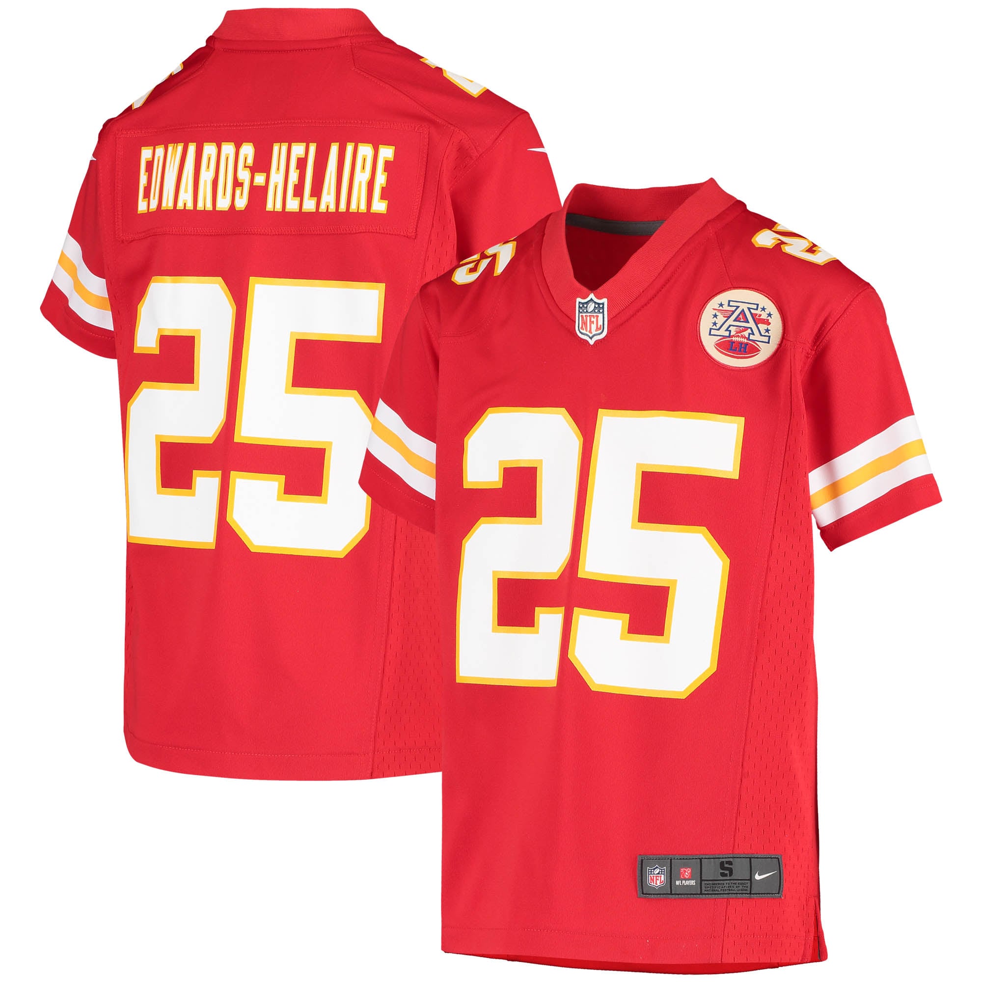 Kansas City Chiefs Clyde Edwards-Helaire Red Game NFL Jersey Youth