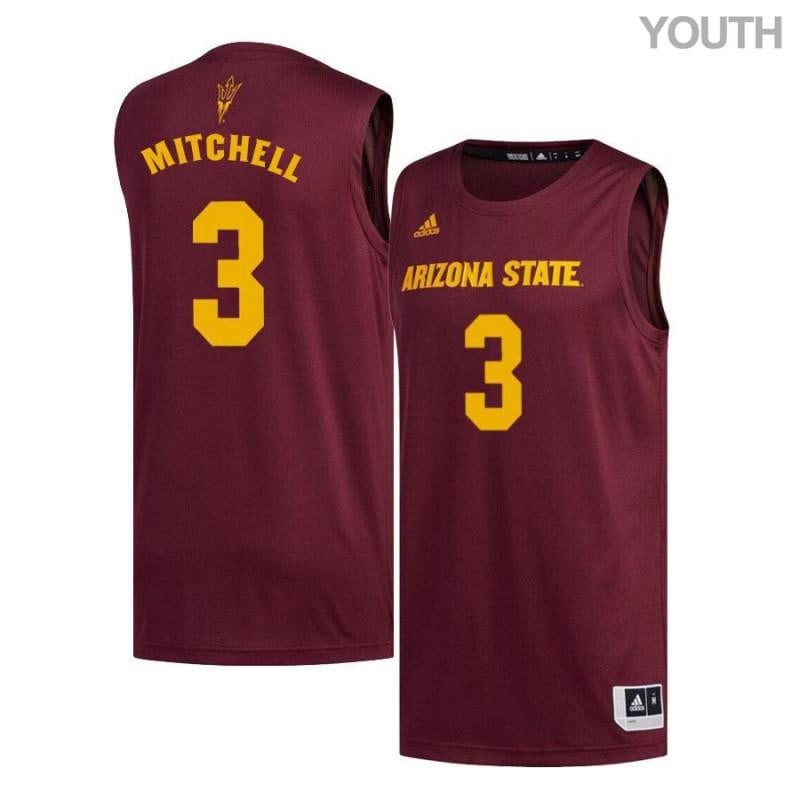 3 Mickey Mitchell Maroon Arizona State Sun Devils NCAA Jersey Youth