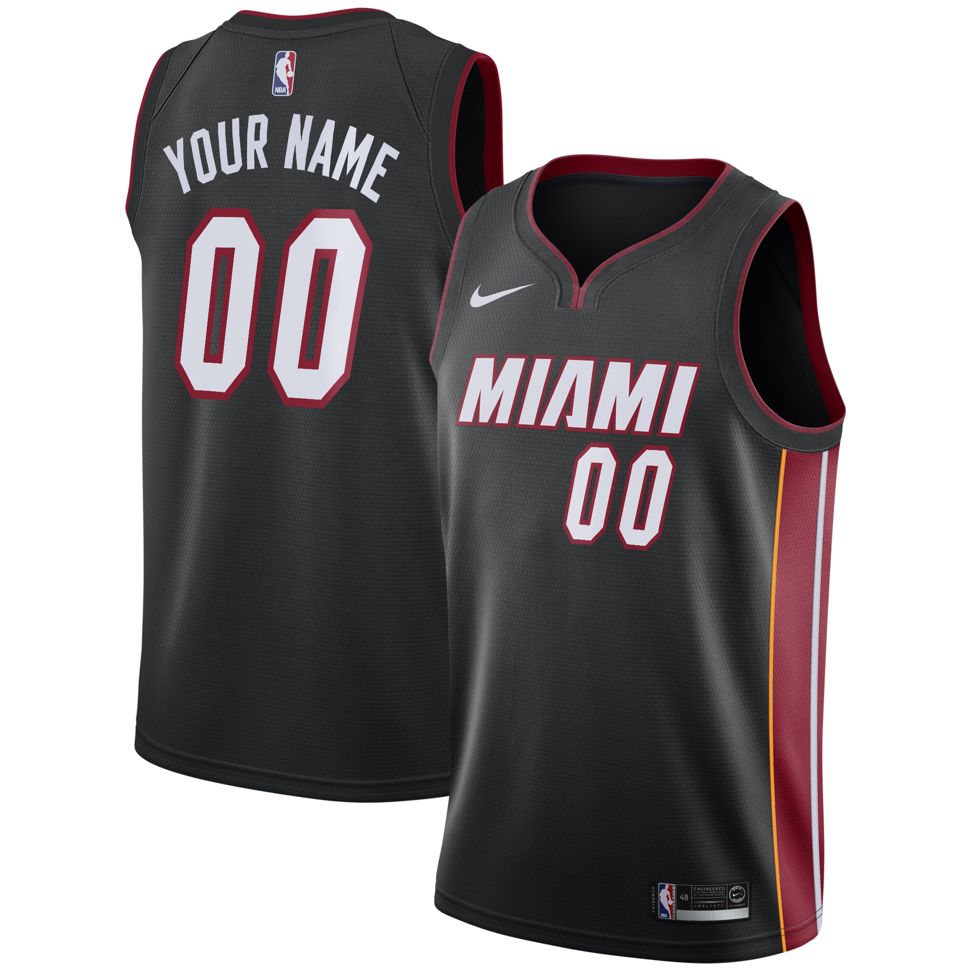 Miami Heat Icon Swingman Custom NBA Jersey Youth