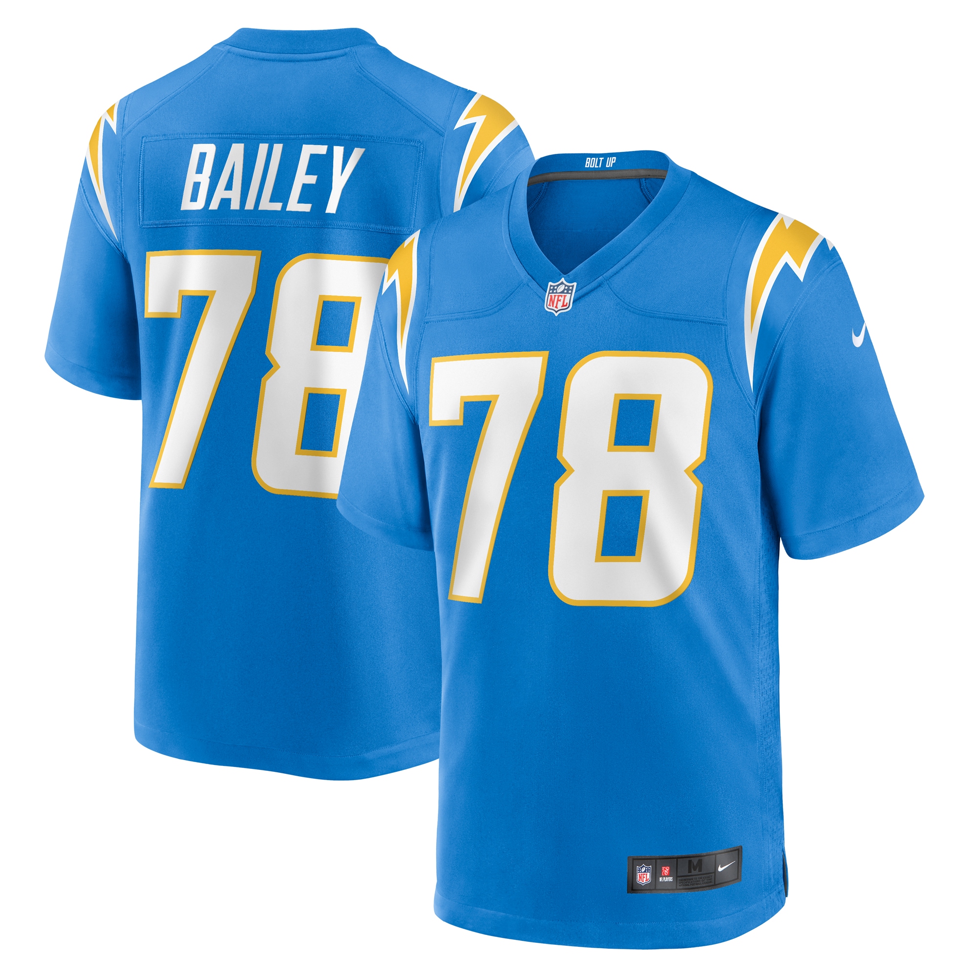 Los Angeles Chargers Zack Bailey Powder Blue Player Game NFL Jersey Men's