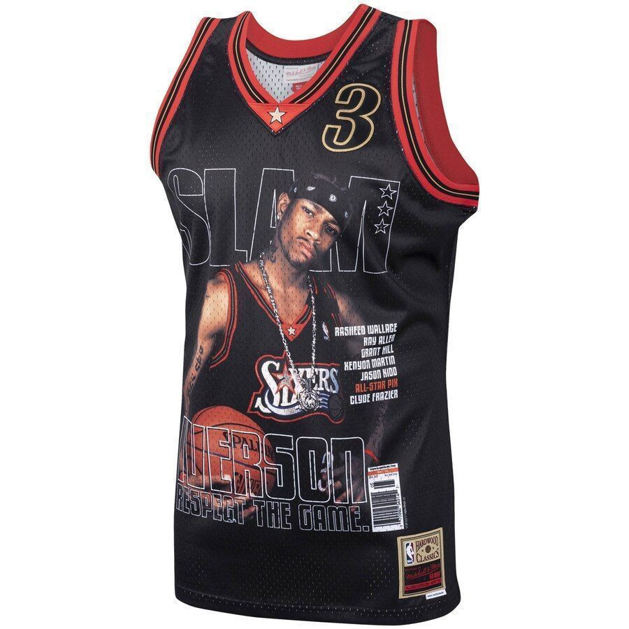 Allen Iverson Philadelphia 76ers Mitchell Ness Slam Swingman Black NBA Jersey Men's