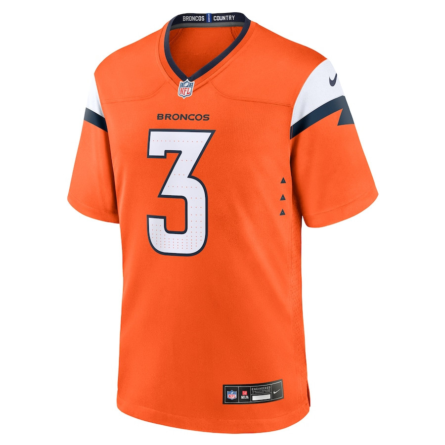 Wil Lutz 3 Denver Broncos Team Game Orange NFL Jersey Men's