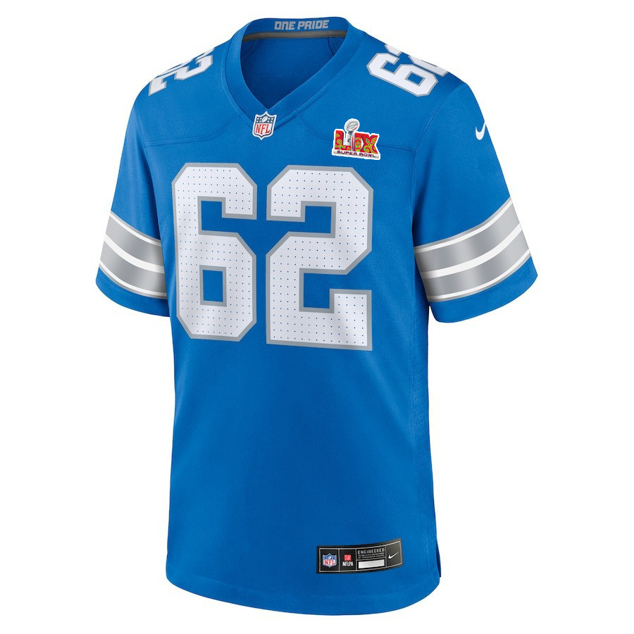 Michael Niese #62 Detroit Lions Super Bowl LIX Blue NFL Jersey Men's