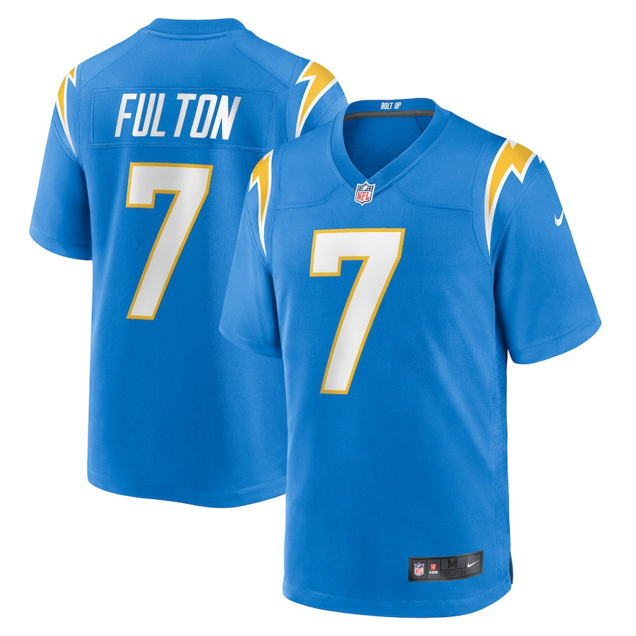 Kristian Fulton 7 Los Angeles Chargers Team Game Powder Blue NFL Jersey Men's