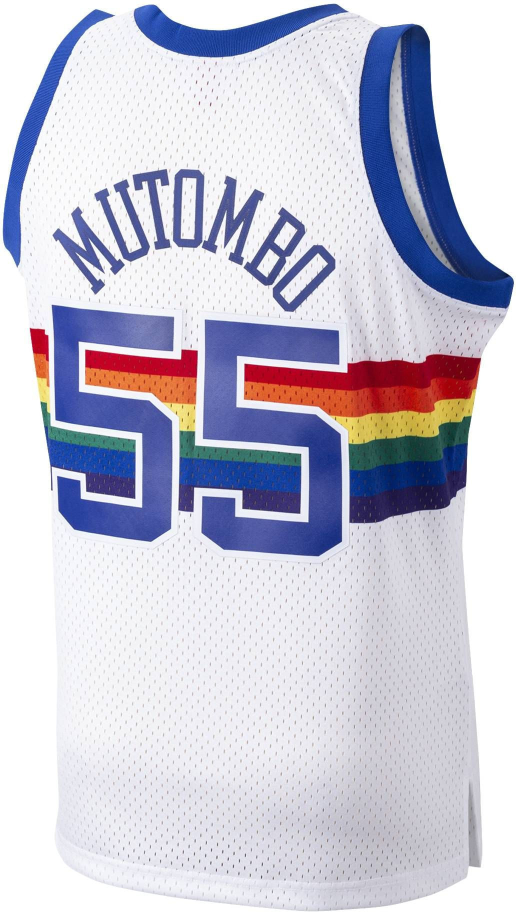Mitchell Ness Denver Nuggets Dikembe Mutombo 55 Swingman NBA Jersey Men's