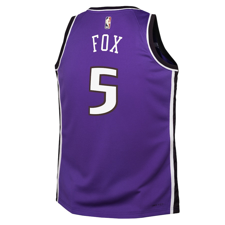 De'Aaron Fox 5 Sacramento Kings 2024/25 Swingman Purple Classic Edition NBA Jersey Youth