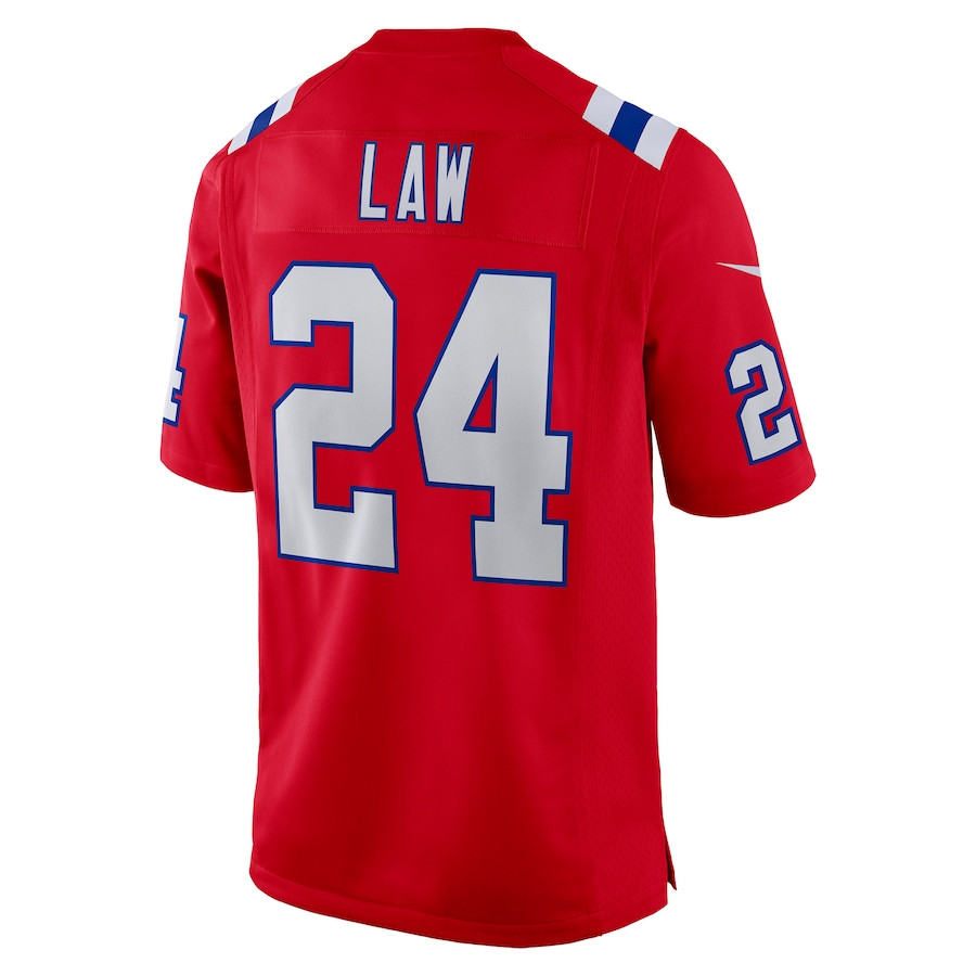 Ty Law 24 New England Patriots Retired Alternate Game Red NFL Jersey Men's