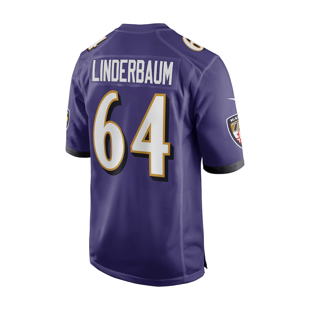 Tyler Linderbaum 64 Baltimore Ravens 2025 Pro Bowl Patch Game Purple NFL Jersey Men's