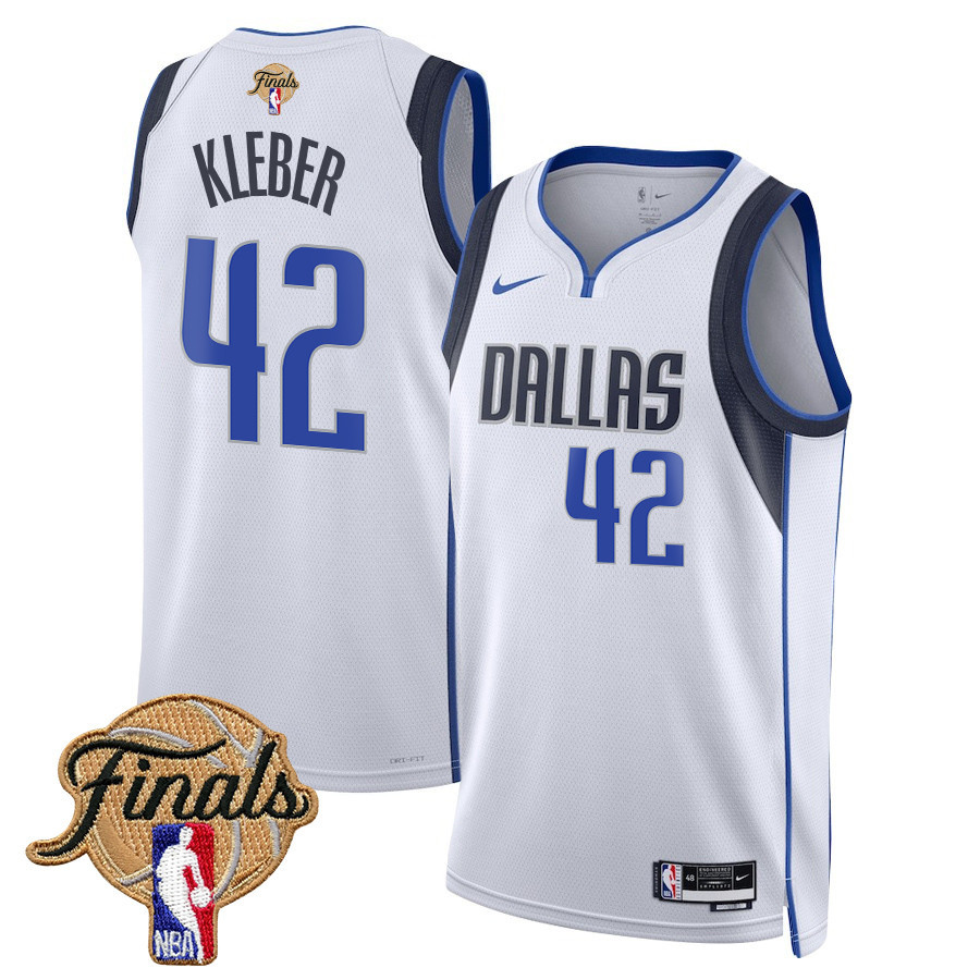 Maxi Kleber 42 Dallas Mavericks 2024 FINALS PATCH Swingman Association Editio White NBA Jersey Men's