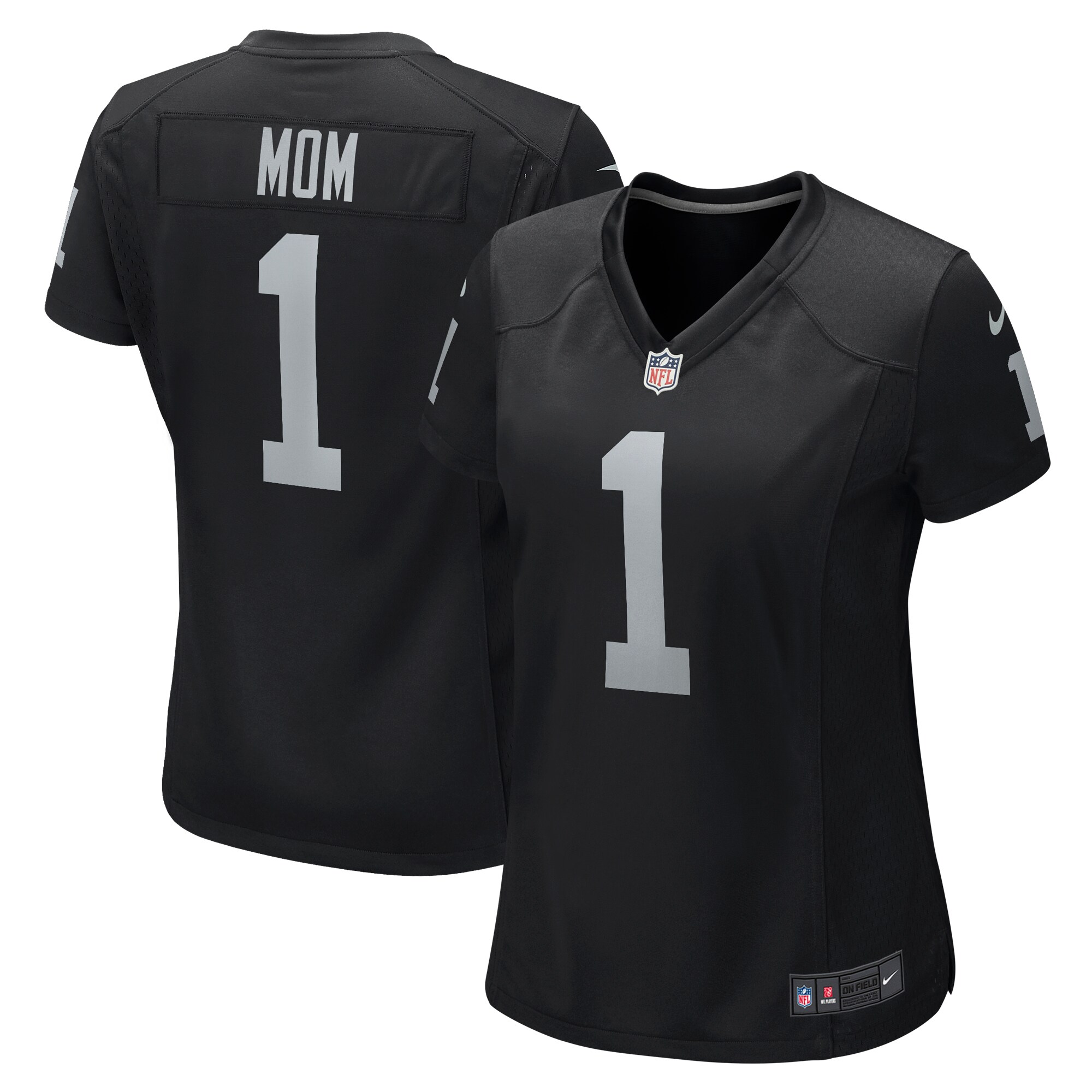 Las Vegas Raiders Number 1 Mom Black Game NFL Jersey Women's