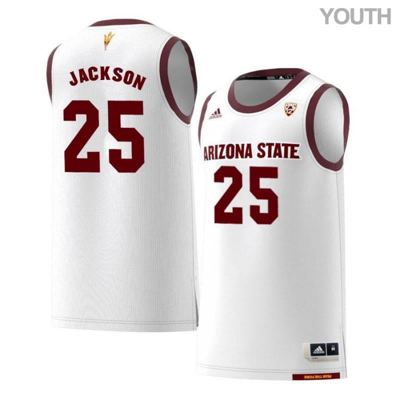 25 Romaine Jackso White Retro Arizona State Sun Devils NCAA Jersey Youth