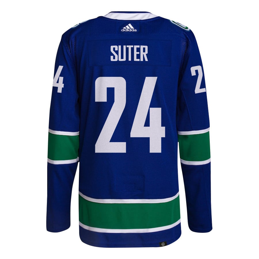 Pius Suter 24 Vancouver Canucks 2024 Playoffs Patch Home Blue NHL Jersey Men's