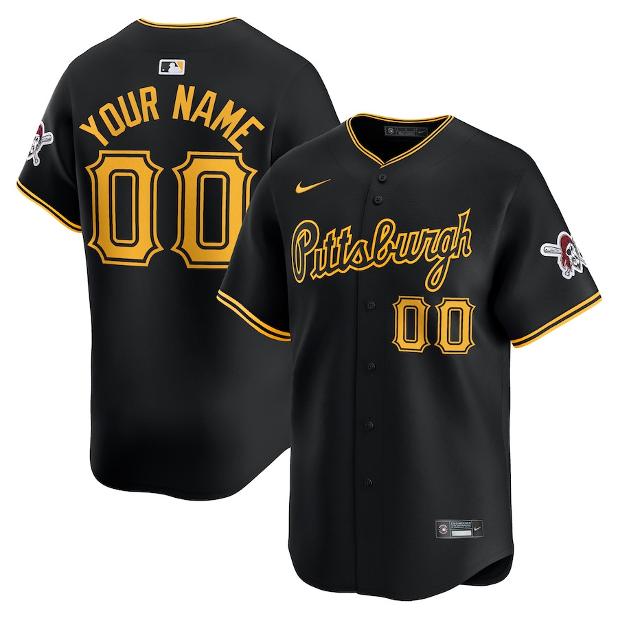 Pittsburgh Pirates Alternate Limited Custom Black MLB Jersey Men's